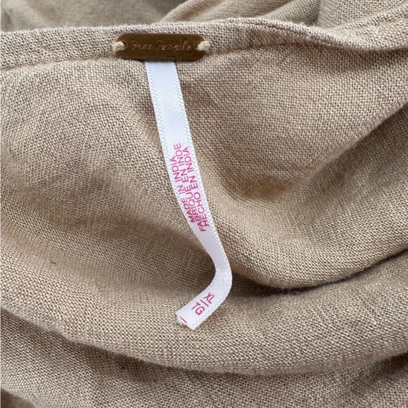 Free People What A Statement Oversized Boho Tunic Top Oat Bran Size XL - Picture 3 of 7